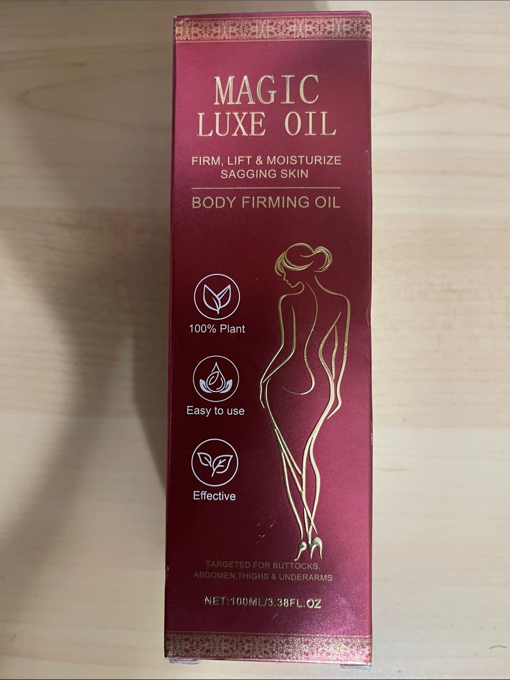 Magic Luxury Body Oil - Maroon and Gold Accents